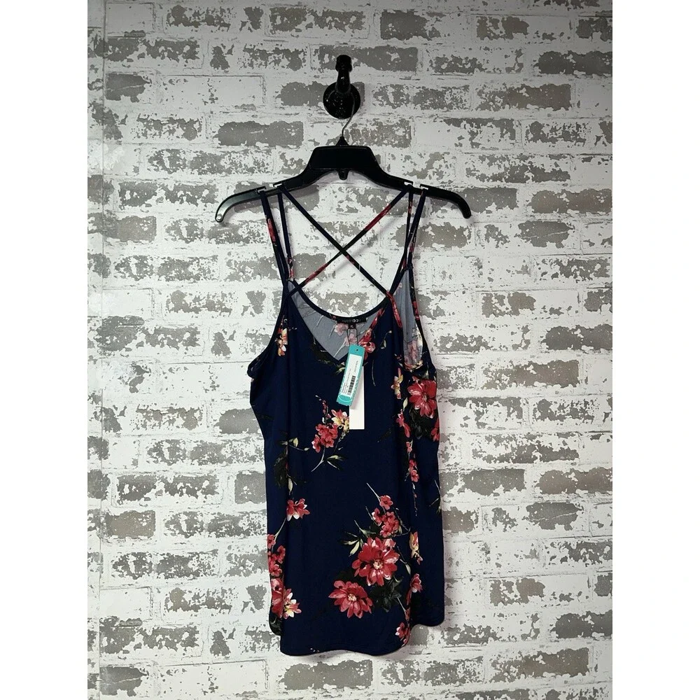 NWT! Papermoon Basima Back Detail Knit Top - Navy Blue Floral Print - Size XL - Picture 5 of 5